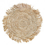 El Fringe Raffia Mantel Individual Redondo - Natural