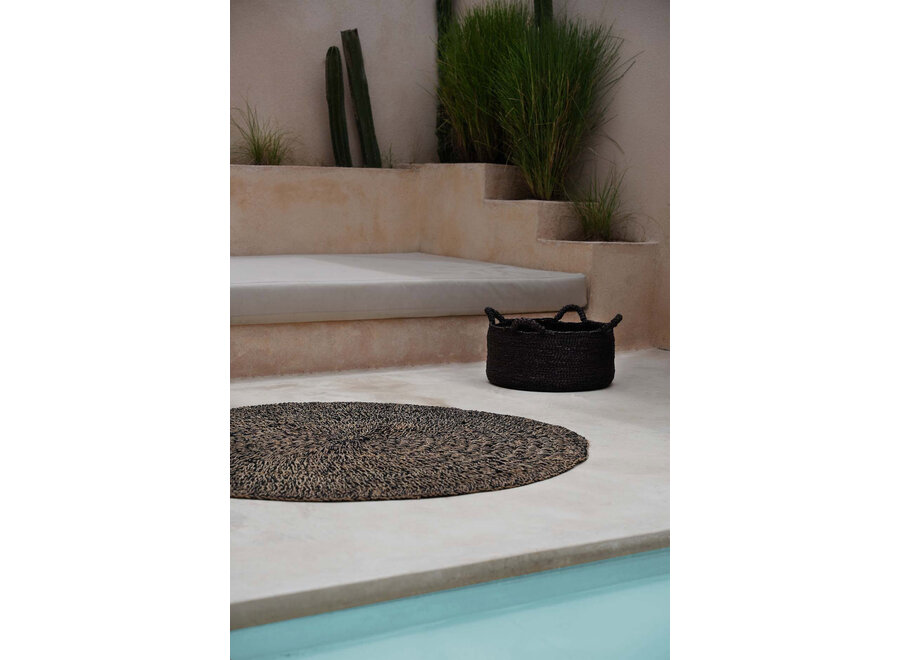 Der Seagrass Teppich - Natur Schwarz - 150