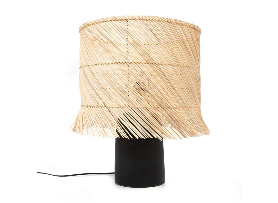 The Rattan Table Lamp - Black Natural