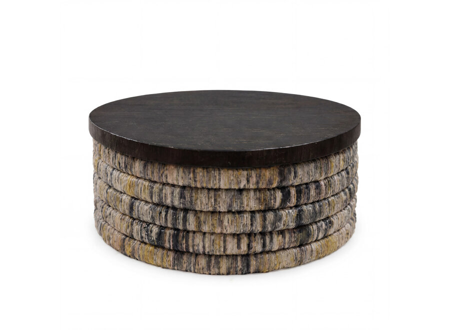 Table Basse Ronde Magani Banana Grey Wash