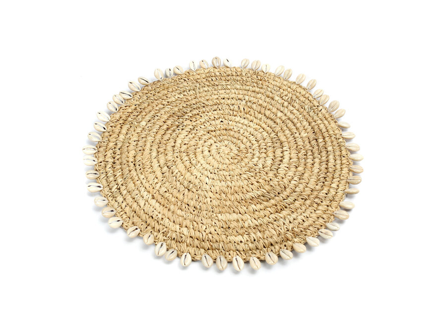 El Raffia Shell Mantel Individual - Natural