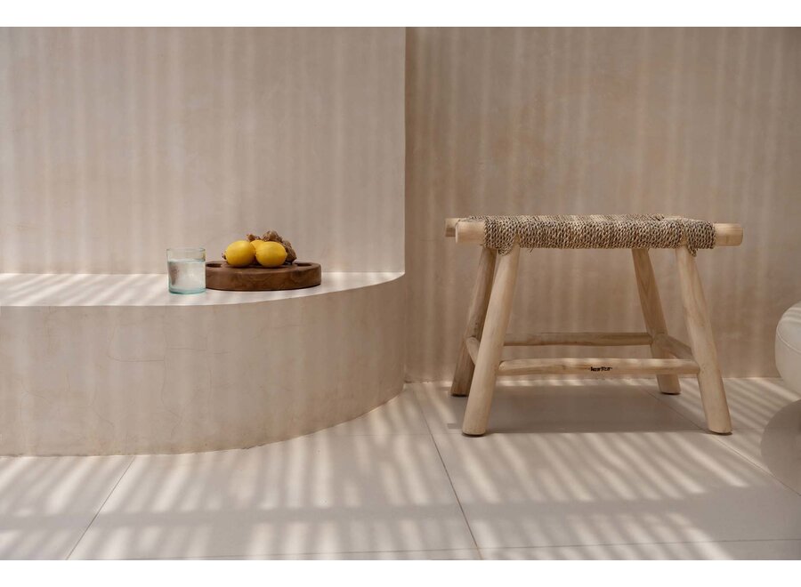 The Porto Seagrass Stool - Natural - M