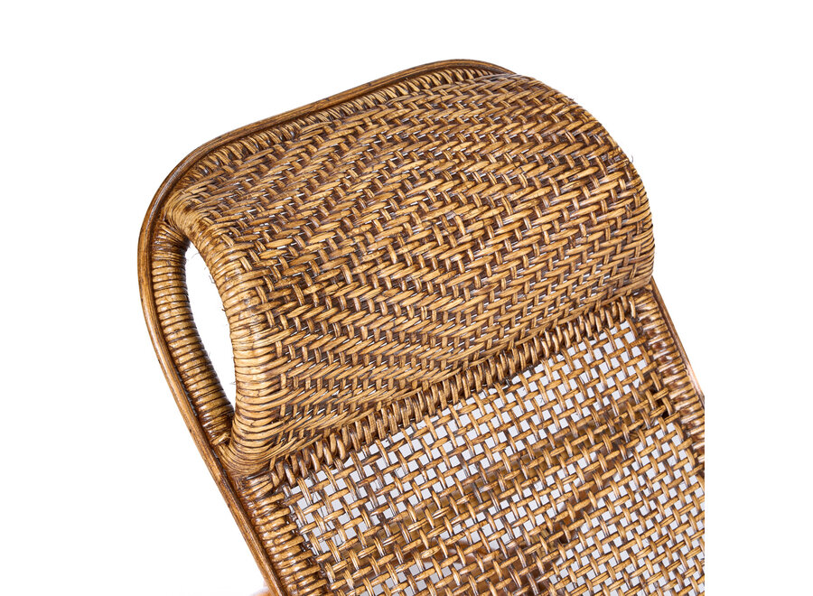 The Rattan Floor Lounger - Dark Walnut