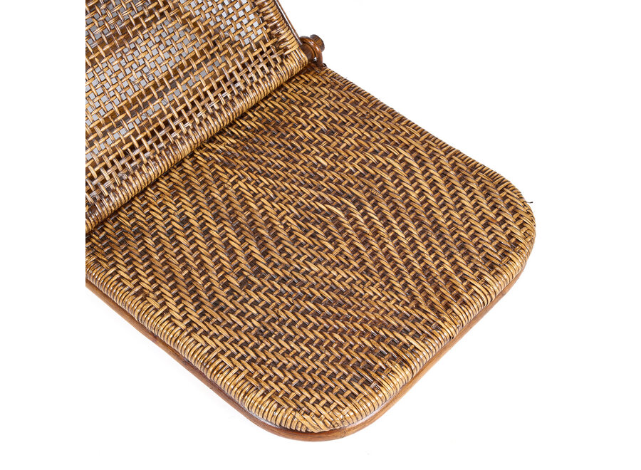 De Rattan Vloer Lounger - Donker Noten