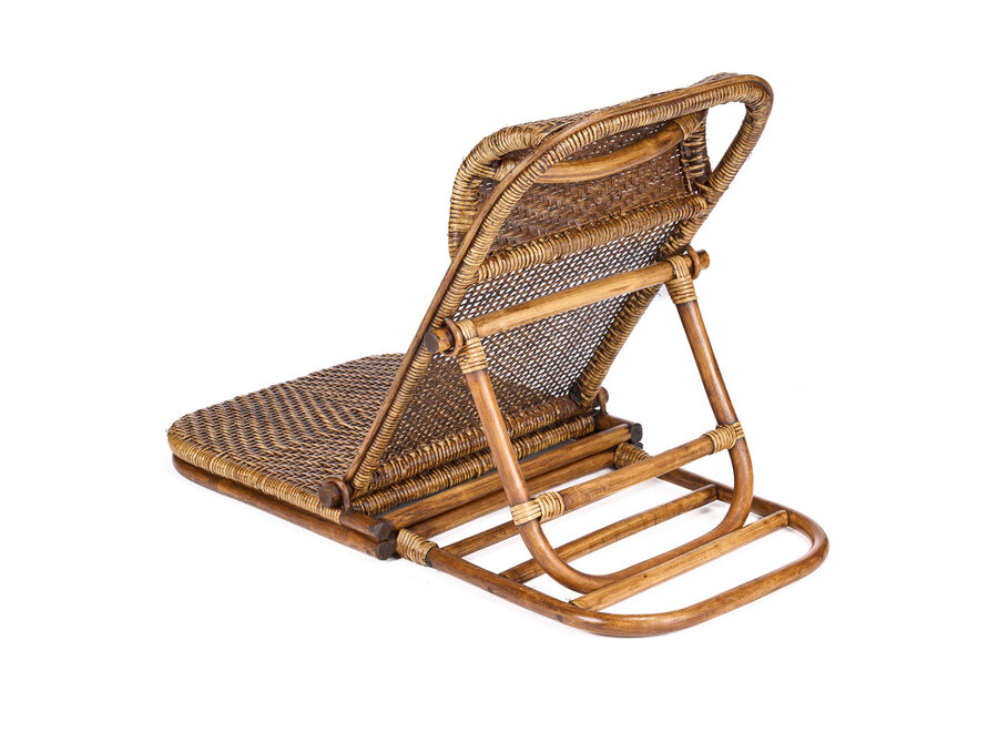 De Rattan Vloer Lounger - Donker Noten