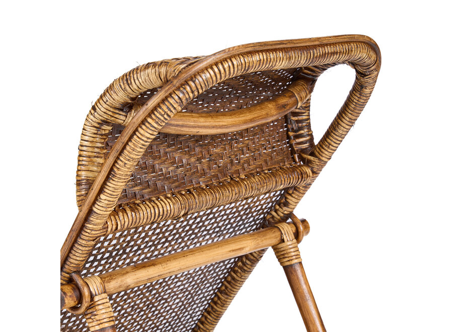The Rattan Floor Lounger - Dark Walnut