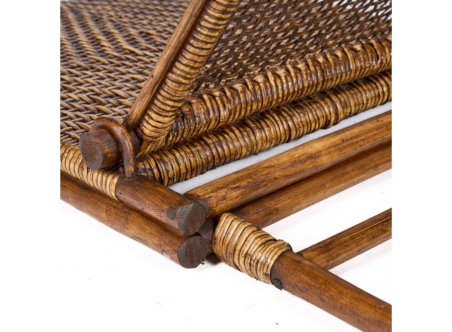 De Rattan Vloer Lounger - Donker Noten