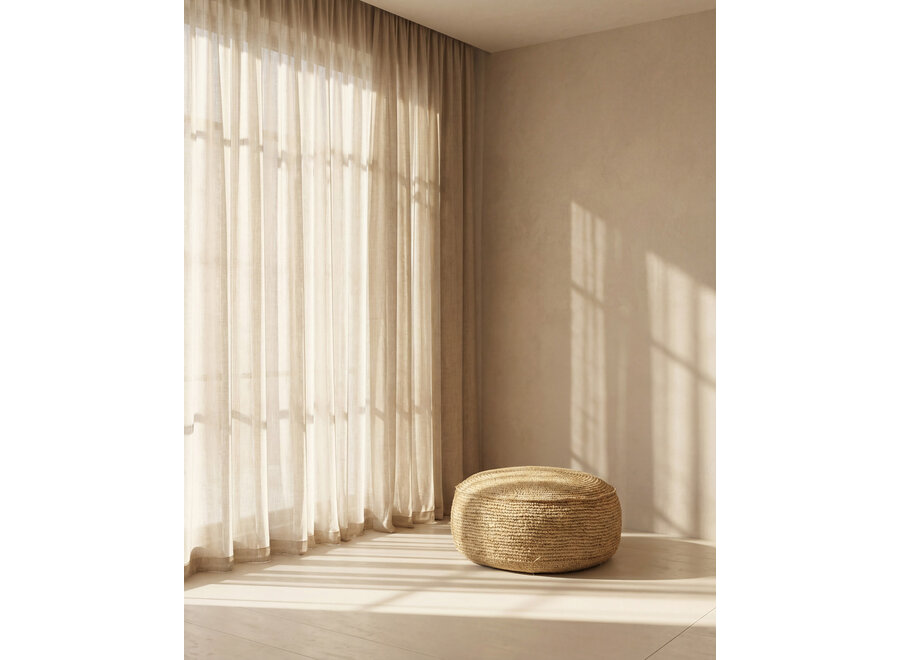 Le Pouf Raphia Flores - Naturel