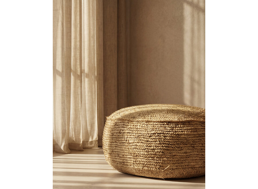 Le Pouf Raphia Flores - Naturel