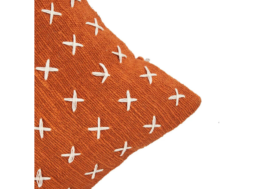 La Funda de Cojín Zillion Kiss - Terracota Blanco