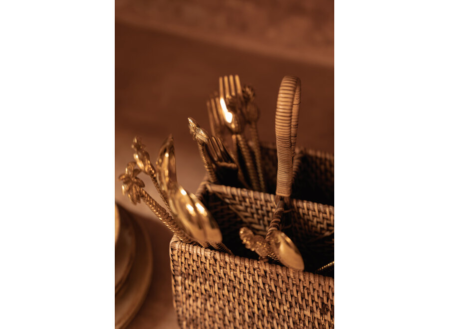 The Rattan Cutlery Caddy N°4 - Natural Brown