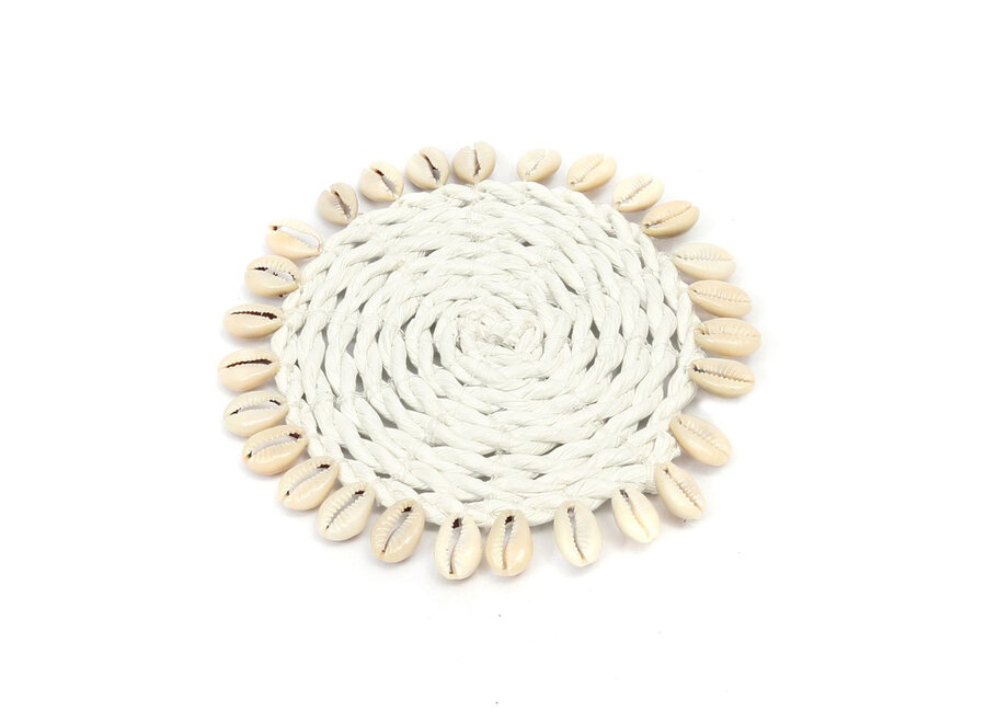 The Seagrass Shell Coaster - White