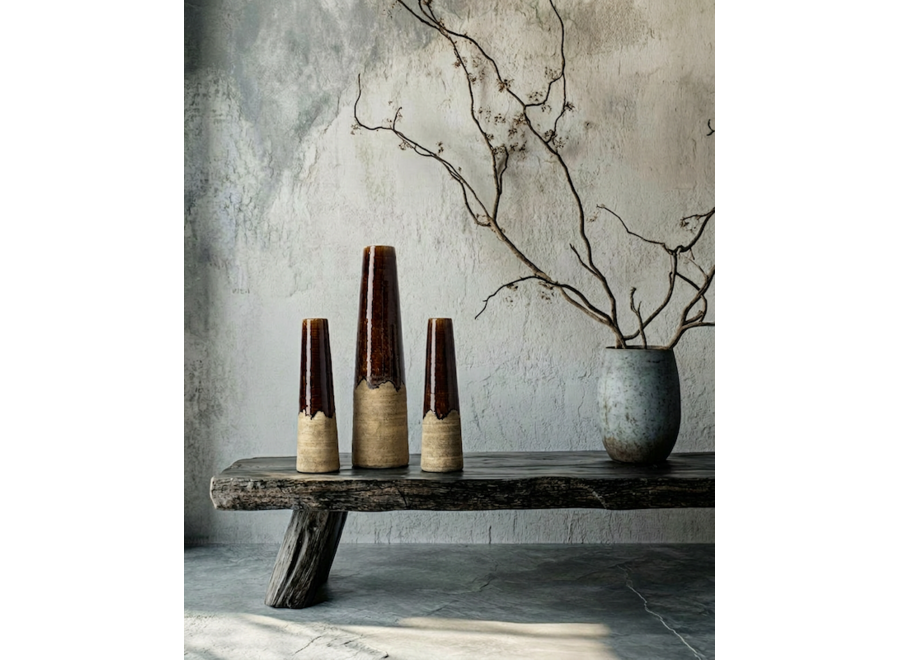 The Amber Cone Vase - Concrete Brown - M