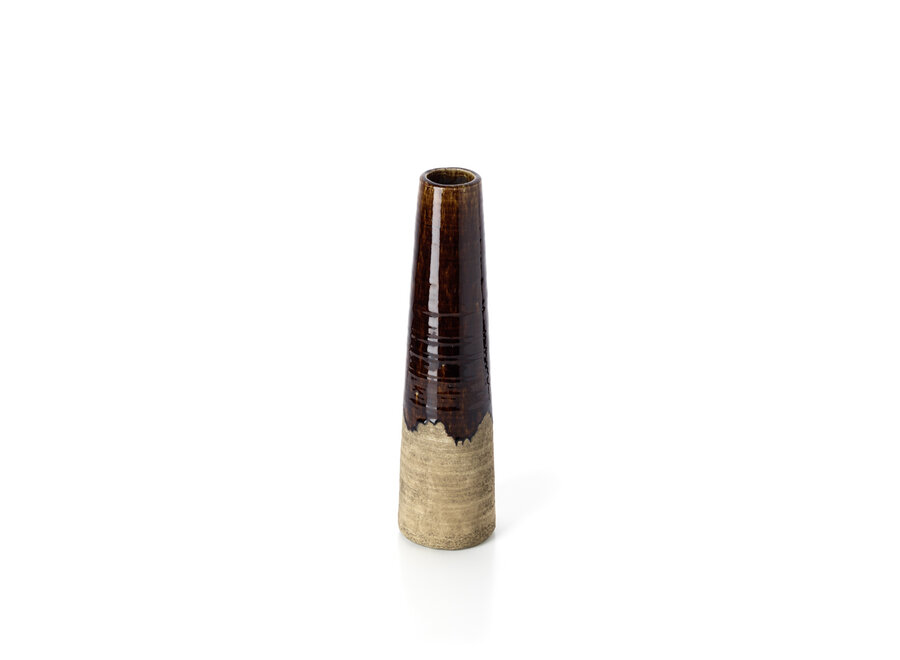 Le Vase Cône Ambre - Brun Béton - M