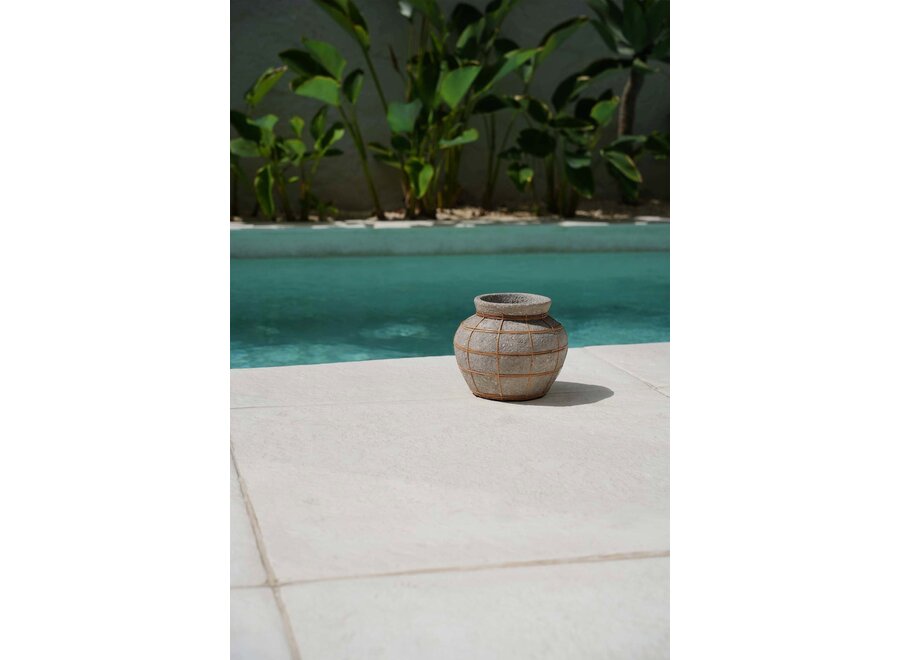 Die Belly Vase - Betongrau Natur - S