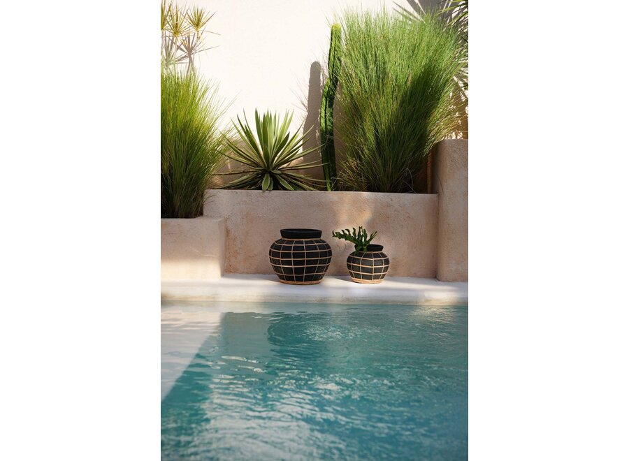 De Belly Vaas - Zwart Naturel - S