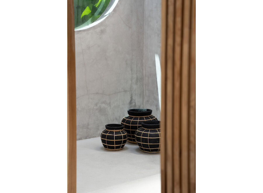 De Belly Vaas - Zwart Naturel - S