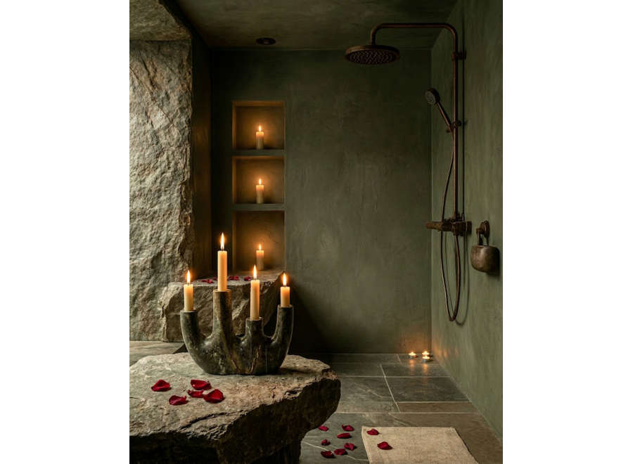 Le Vase en Marbre Bidasar - Vert - Bas
