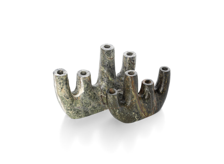 The Bidasar Marble Vase - Green - Low