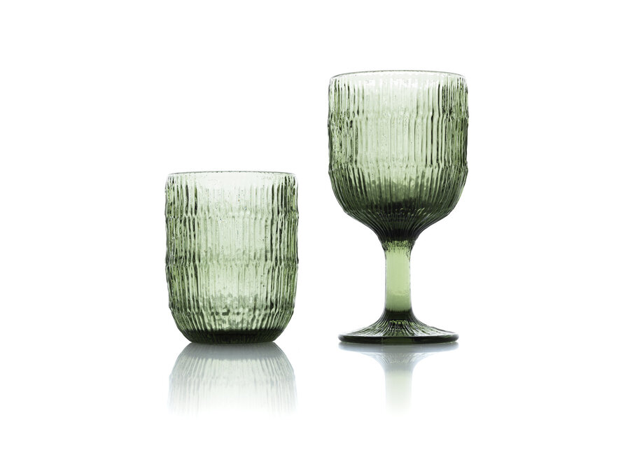 The Moss Ripple Water Glass - Green