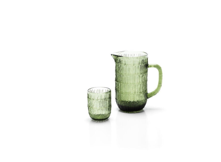 The Moss Ripple Water Glass - Green