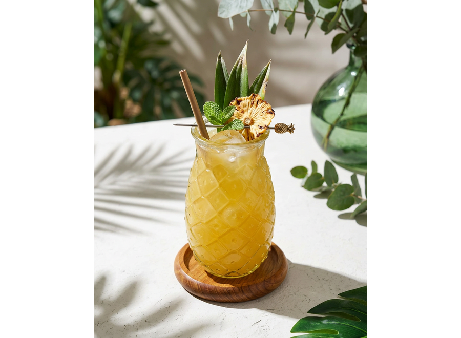 Das Pineapple Glas - Blau - L