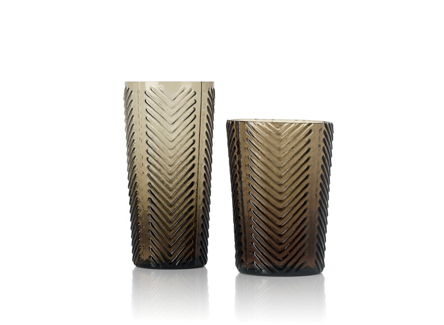 Le Verre Tumbler Herringbone - Fumé
