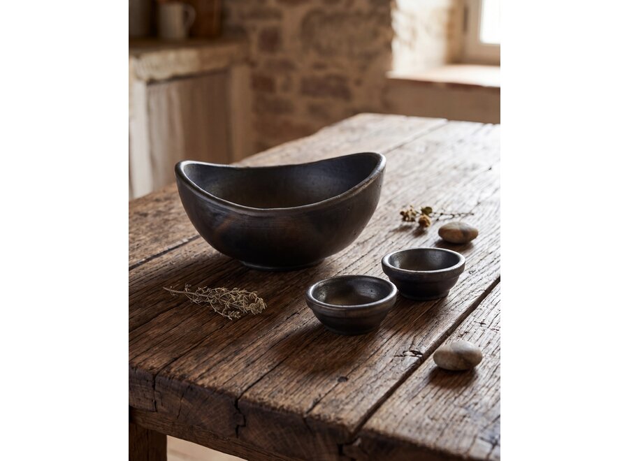 The Burned Curved Bowls - Black - Set of 3