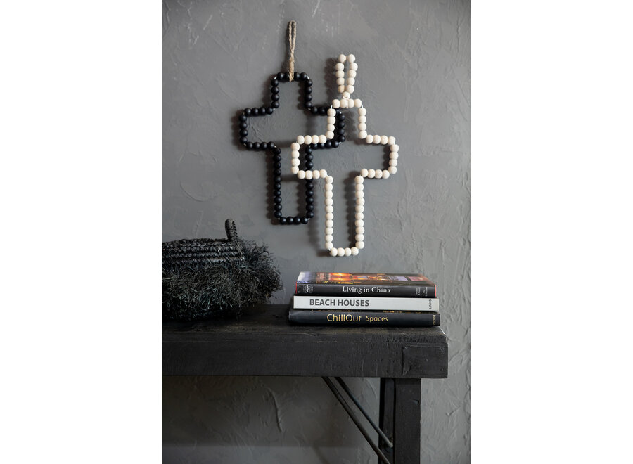 Het Houten Kruis Hangdecoratie - Zwart