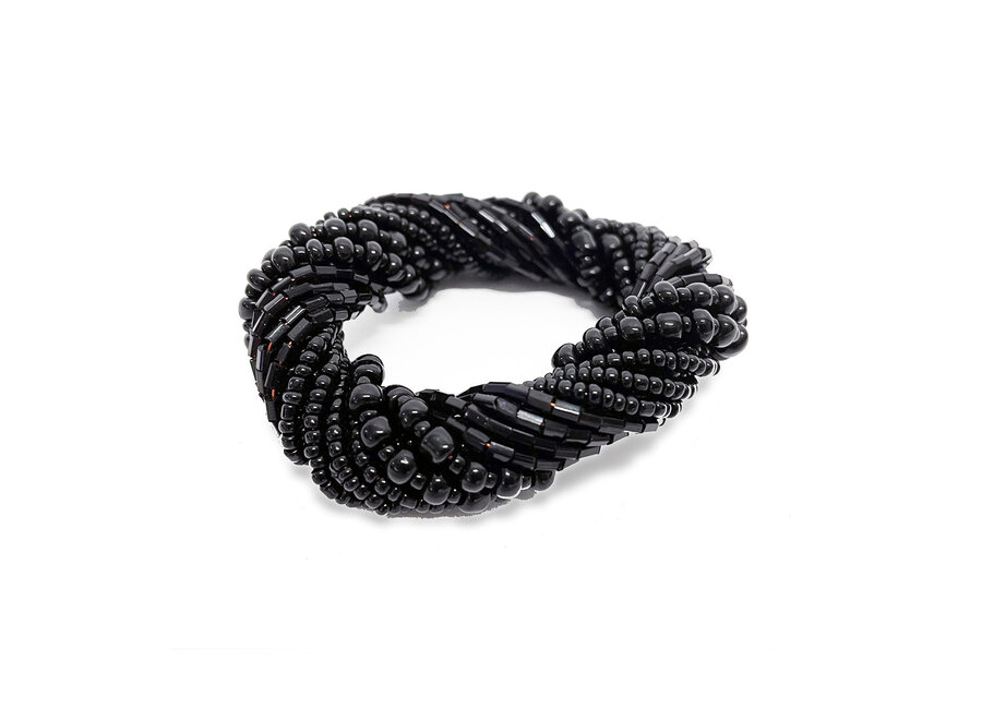 De Beaded Servetring - Zwart