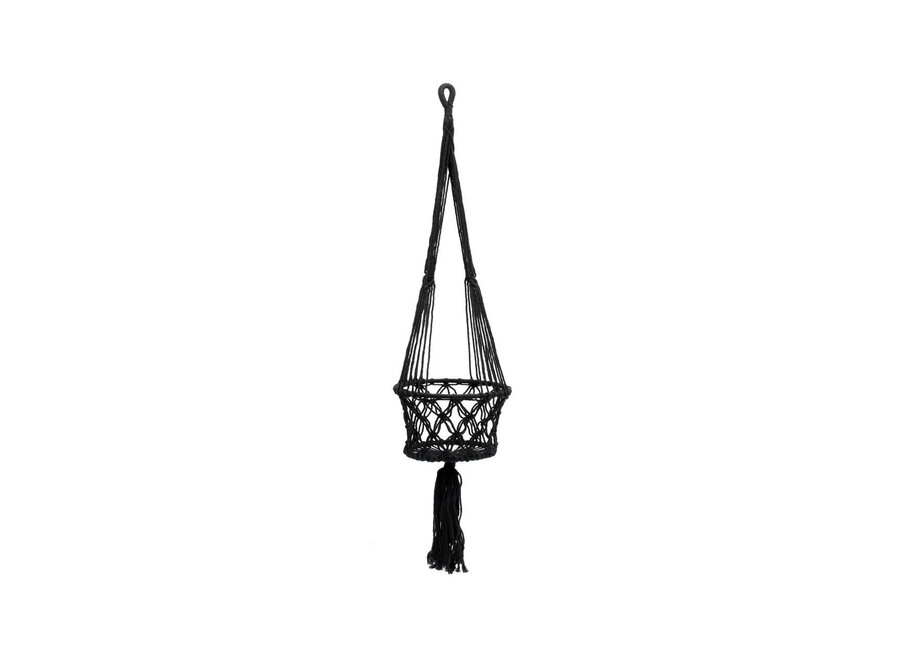 Le Macrame Plant Holder - Black - M