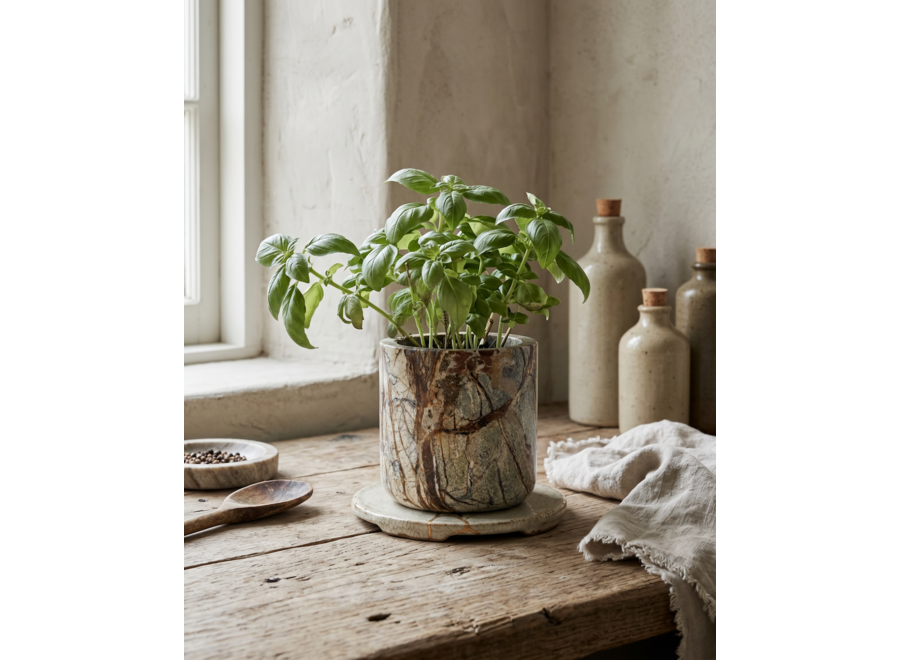 Il Vaso Per Piante In Marmo Bidasar - Verde
