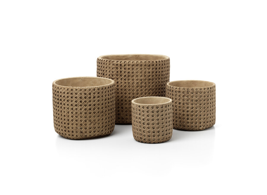 Der RattanRock Pflanzkübel - Natur - L