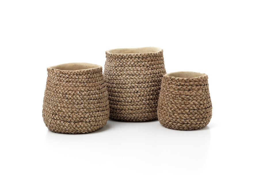 Le Cache-Pot Fake Braided - Naturel - L