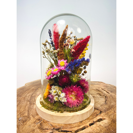 Torka blommor i glasburk