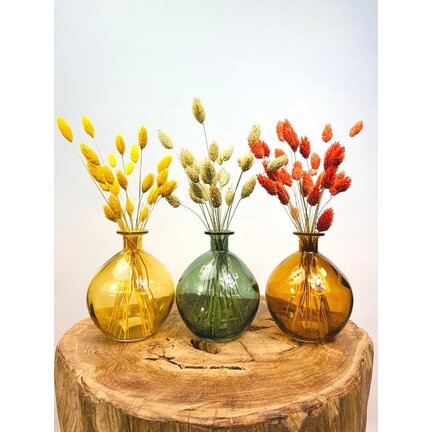 Vases with dried flowers