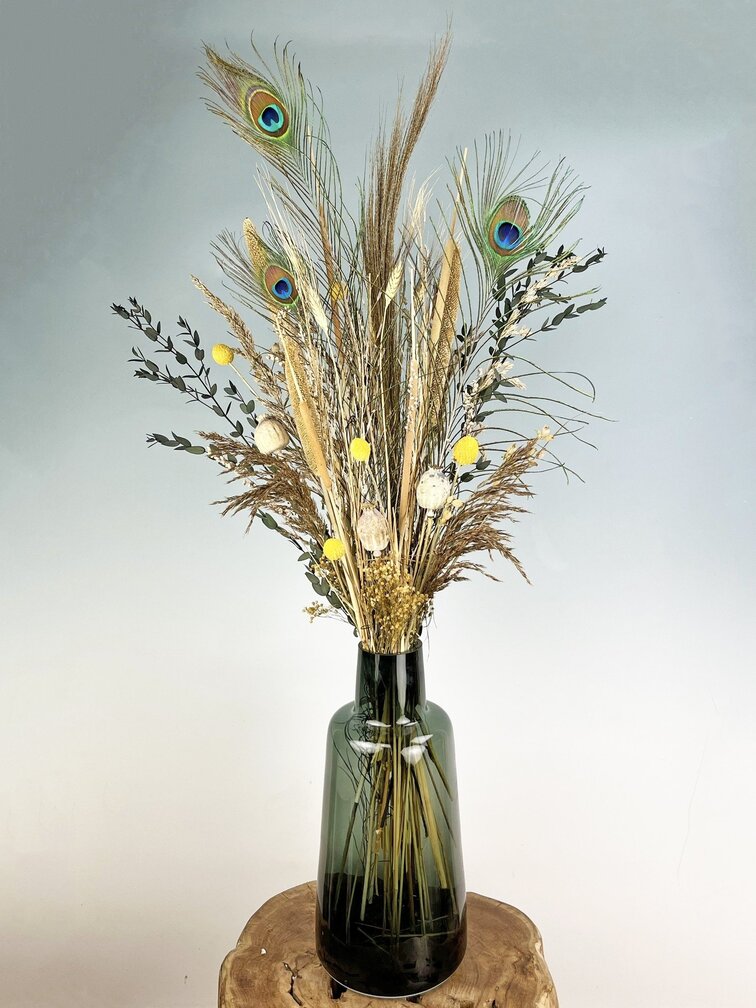 Ramo de flores secas "Orgullo de pavo real" | 90 cm