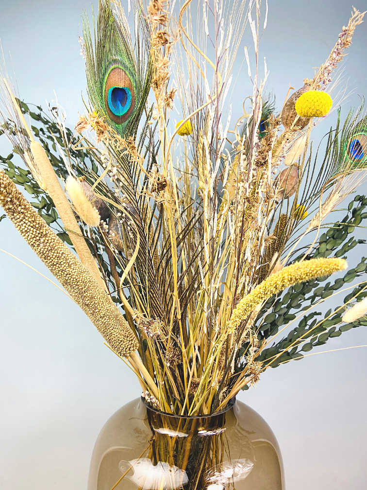 Ramo de flores secas "Orgullo de pavo real" | 90 cm