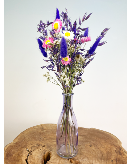 Set Da 2 Barattoli In Vetro Con Fiori Secchi E Tappo In Sughero - Decorazione Floreale Naturale Per Casa, Tavolo, Matrimonio (Piccolo, Naturale, 10cm)