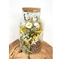 Grand pot en verre avec des fleurs séchées (naturel) - ⌀17xH25cm.