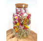 Großes Glasgefäß mit getrockneten Blumen (bemalt) - ⌀17xH25cm