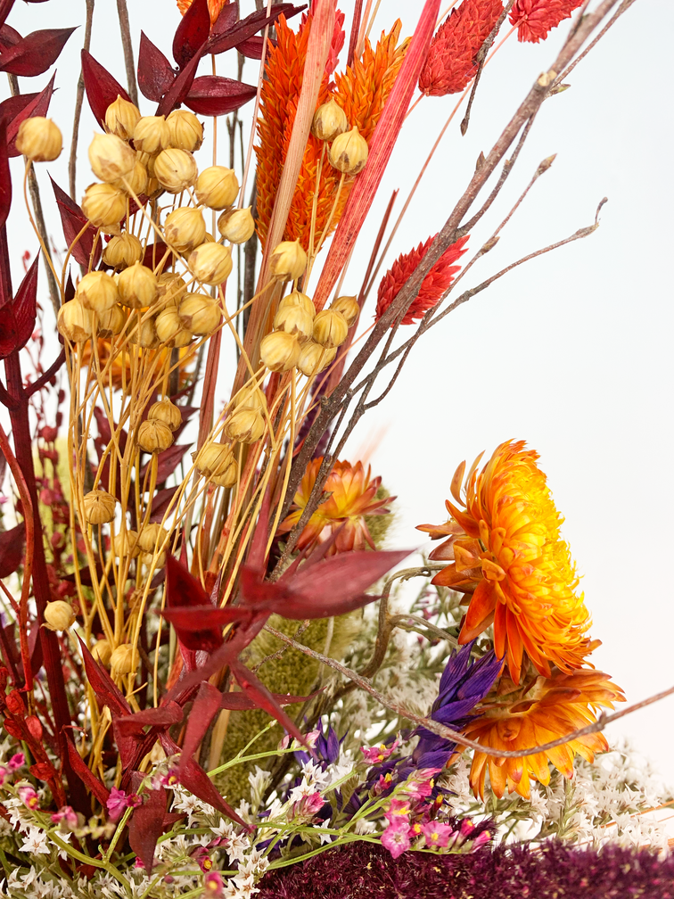 Ramo de flores secas "Cálido atardecer" (Pequeño) | 40cm