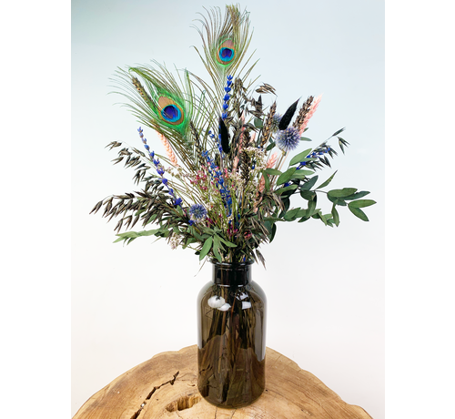 Ramo de flores secas "Fiebre de la selva" - incluye jarrón | 50cm