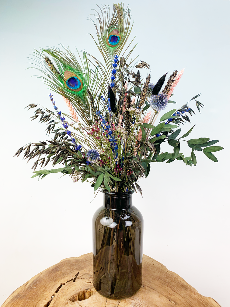 Ramo de flores secas "Fiebre de la selva" - incluye jarrón | 50cm