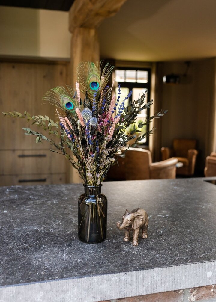 Bouquet di fiori secchi "La febbre della giungla" - vaso incluso | 50cm