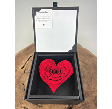 Rose longlife 'heart' dans un coffret cadeau