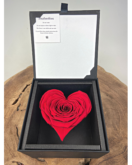 Rose longlife 'heart' dans un coffret cadeau
