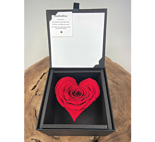 Rose longlife 'heart' dans un coffret cadeau