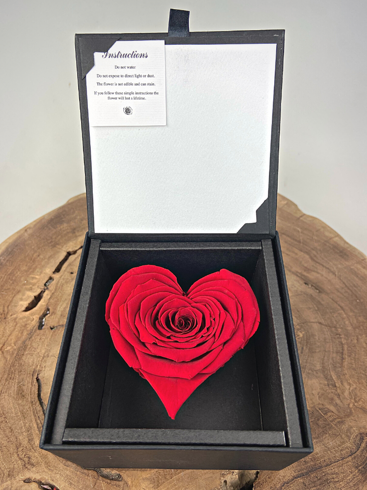 Rose longlife 'heart' dans un coffret cadeau