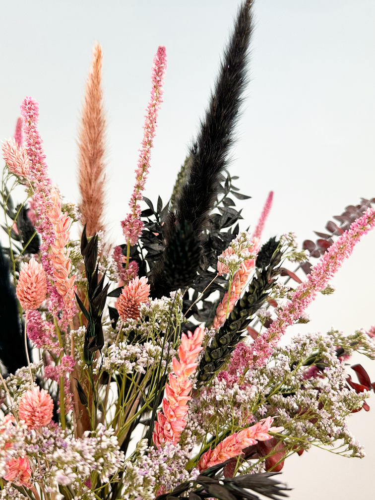 Dry flower bouquet "Luxury Night" (Small) - including vase | 35cm